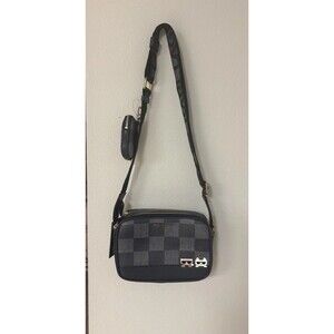 Karl Lagerfeld Paris Authentic Maybelle Blue Checkered Crossbody Bag Purse